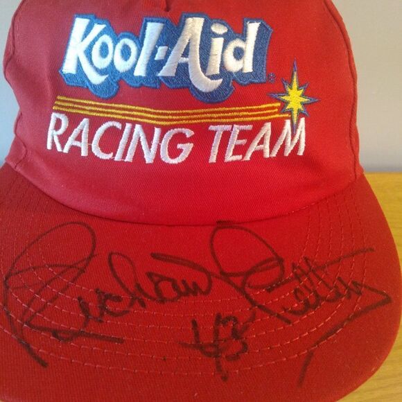 Vintage Kool-Aid Racing Team Richard Petty Autograph Snap Back Hat - Picture 2 of 8